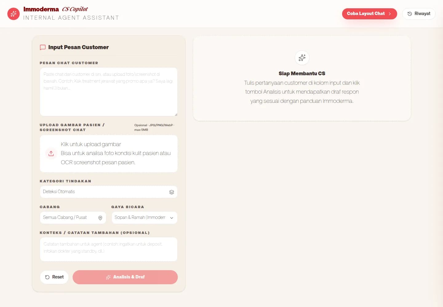 Preview Immoderma CS Copilot